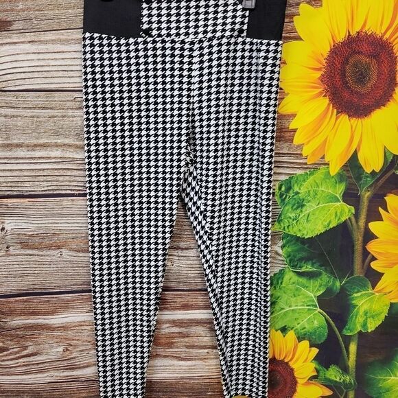 Shein Curve Women's wide band leggings black/white checkered 3Xl Pre-owned - Picture 1 of 8